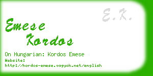 emese kordos business card